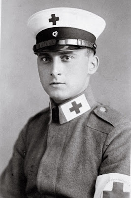 Portrait of Hans Loevinson in his Krankenpflegehelfer medical orderly uniform Berlin. Hans Loevinson was an actor in the 1920 and 1930s in German theaters. He also wrote plays. W Likud Brasil